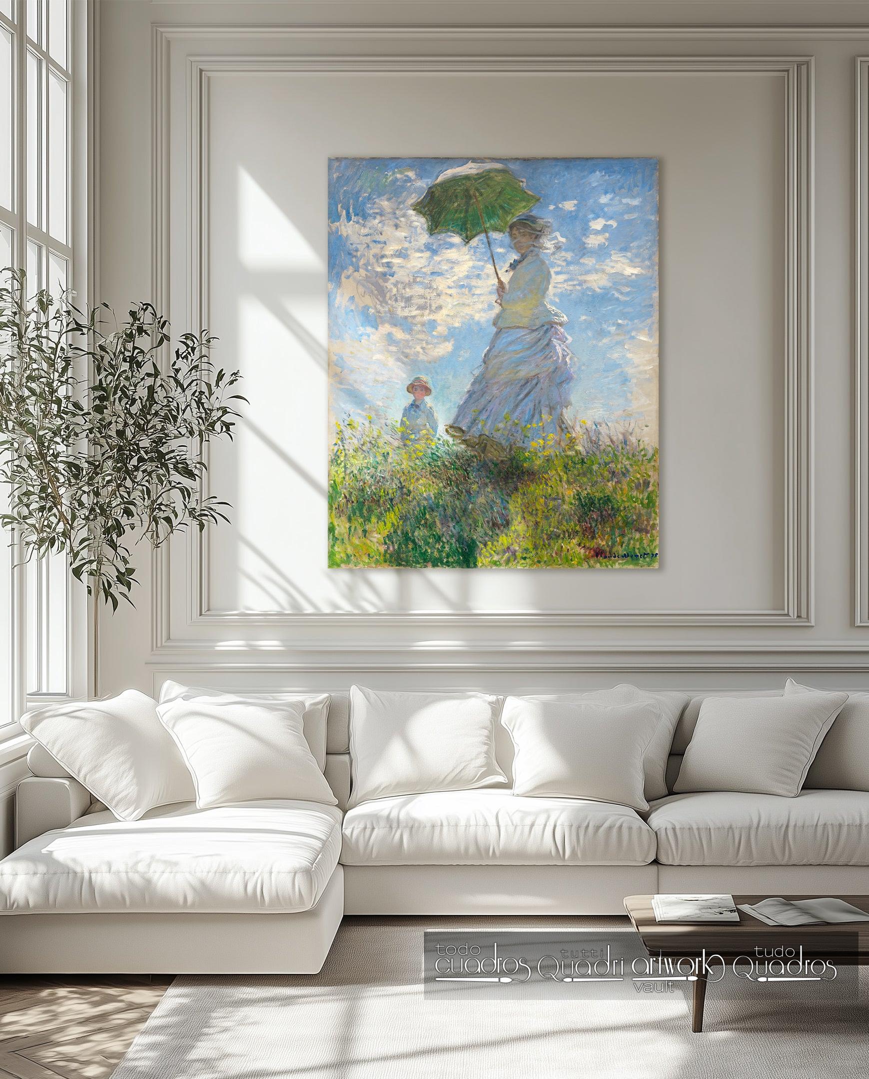 Woman with a Parasol - Madame Monet and Her Son, Monet