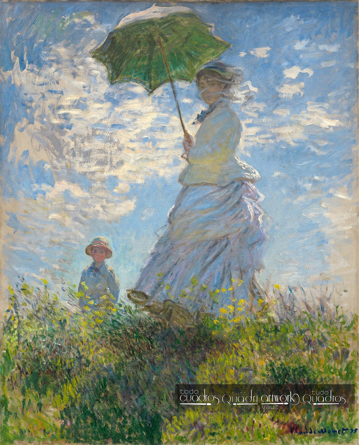 Woman with a Parasol - Madame Monet and Her Son, Monet
