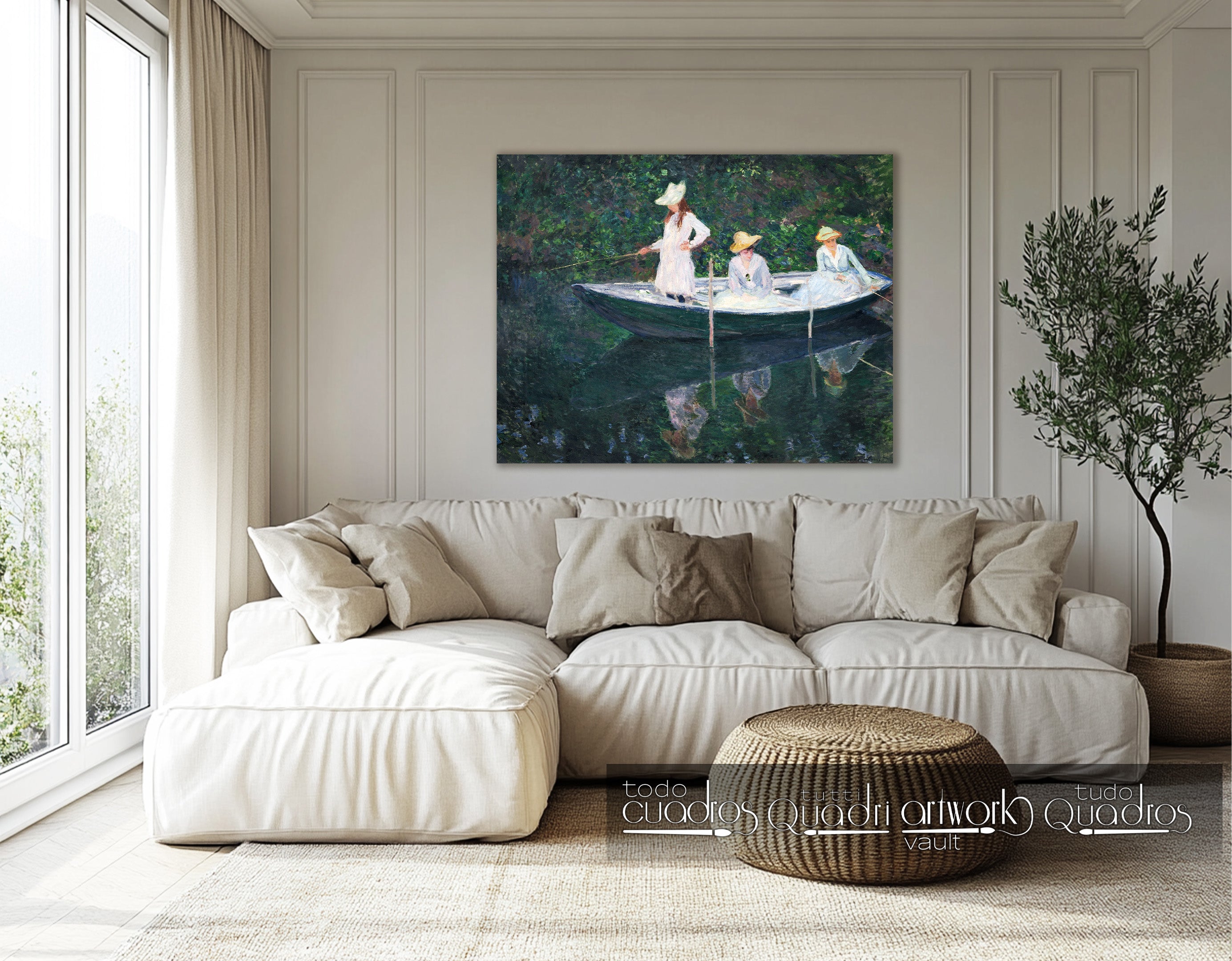 In a Norwegian Boat. The Boat at Giverny, Monet