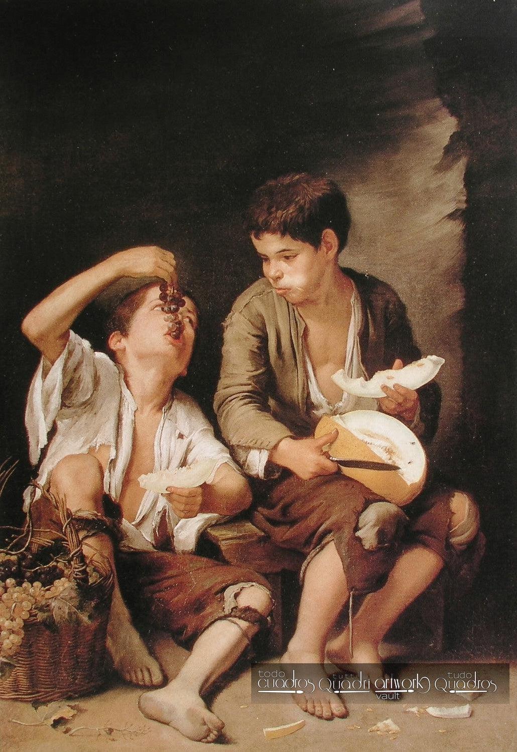 Children Eating Grapes and a Melon, Murillo
