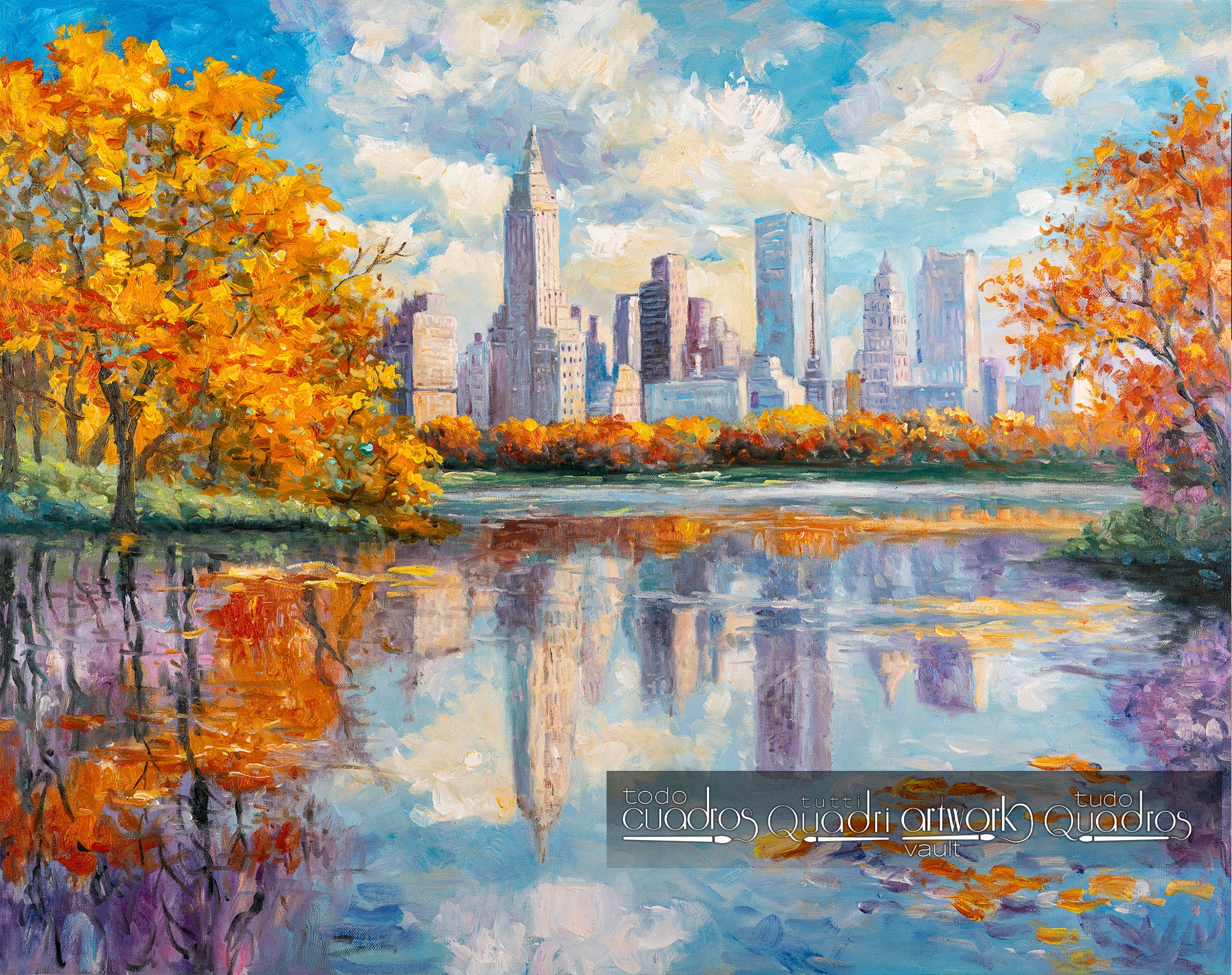 Autumn Mirrors in New York, Monet style