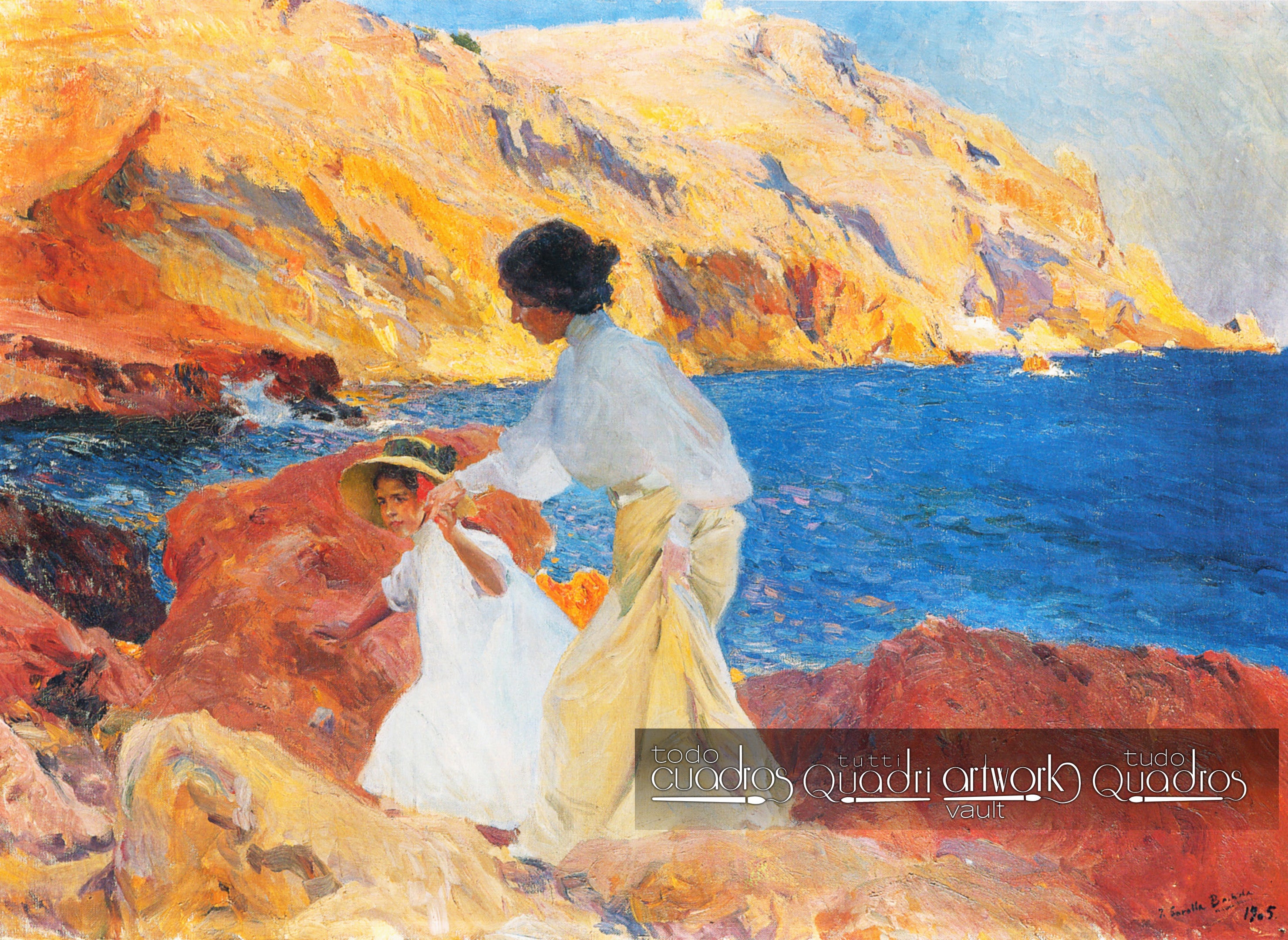 Clotilde and Elena on the Rocks, Sorolla
