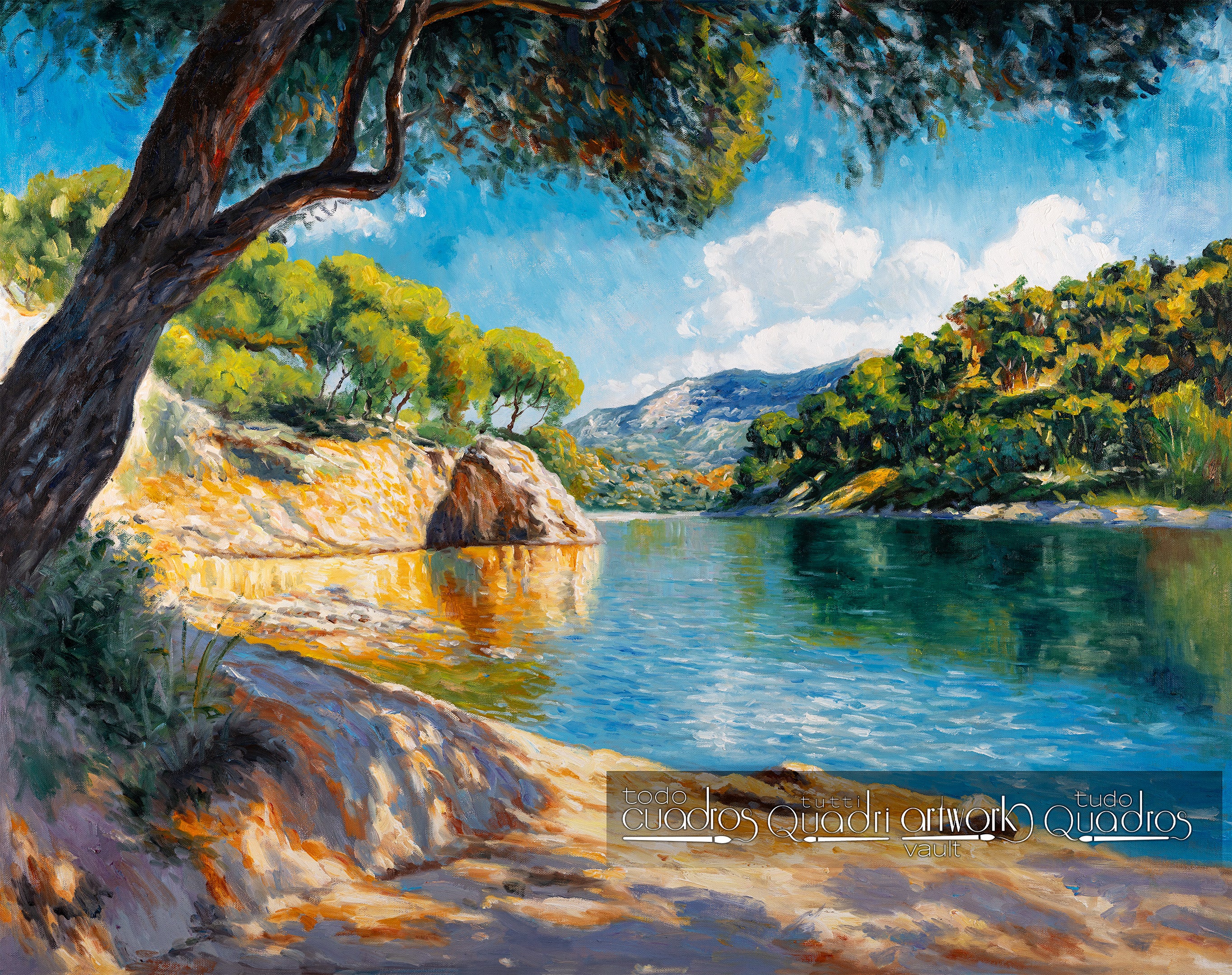 Light and calm on the riverbank, Sorolla style