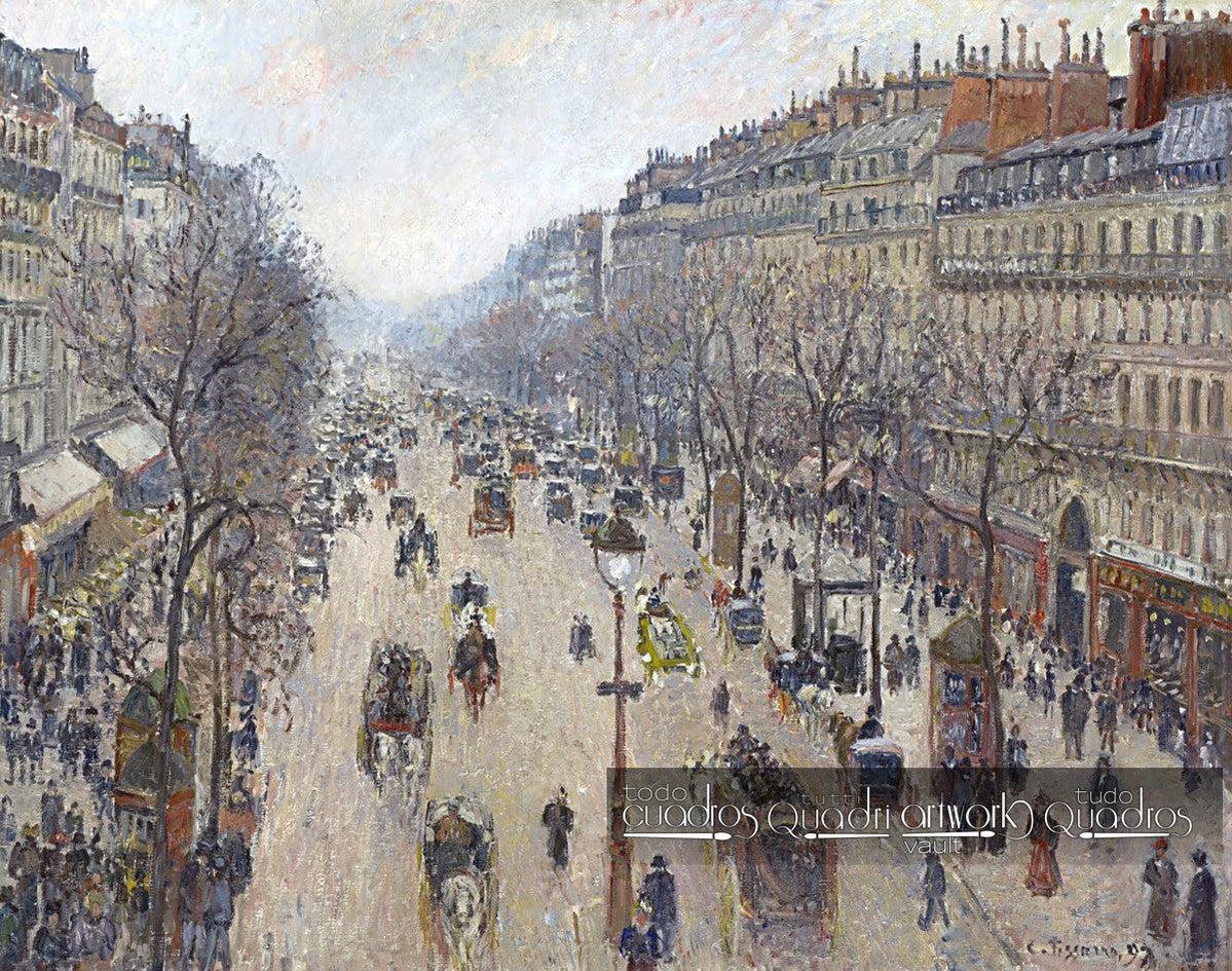 Boulevard Montmartre, morning, cloudy weather. Pissarro