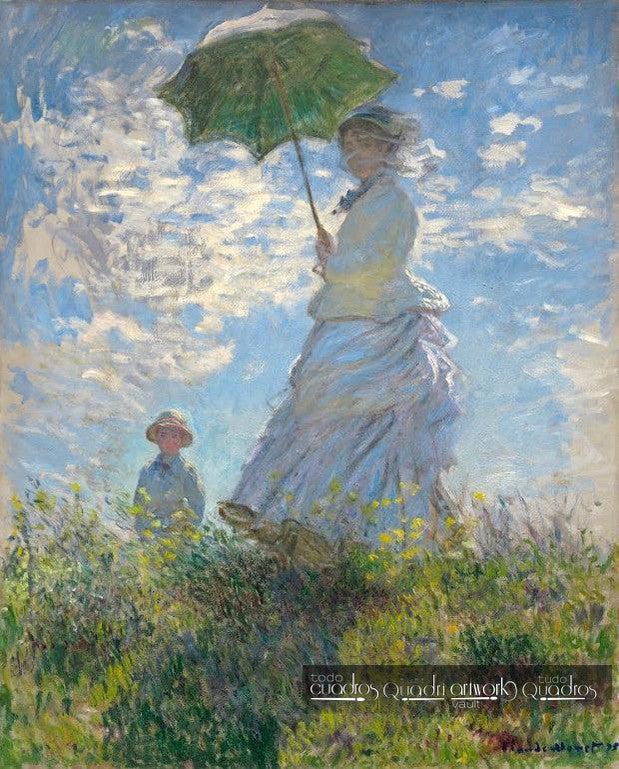Woman with a Parasol - Madame Monet and Her Son, Monet