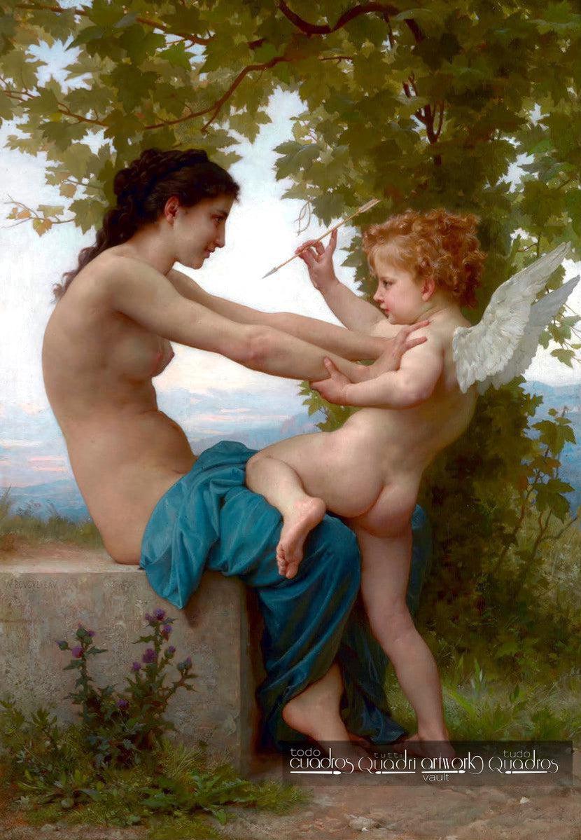 A Young Girl Defending Herself Against Eros, Bouguereau