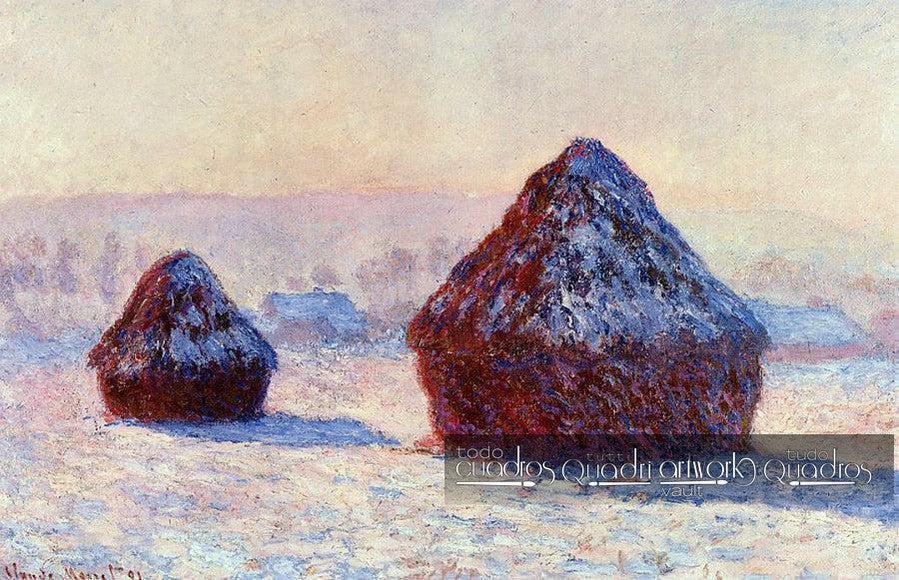 Wheatstacks, Snow Effect, Morning, Monet