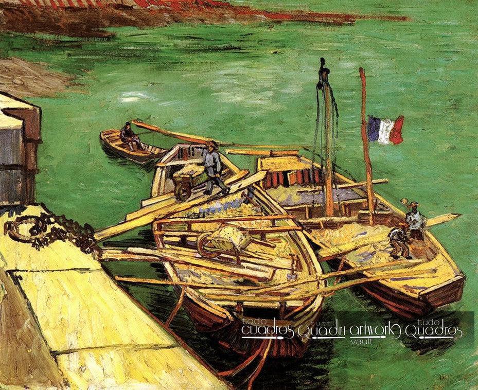 Quay with Men Unloading Sand Barges, Van Gogh