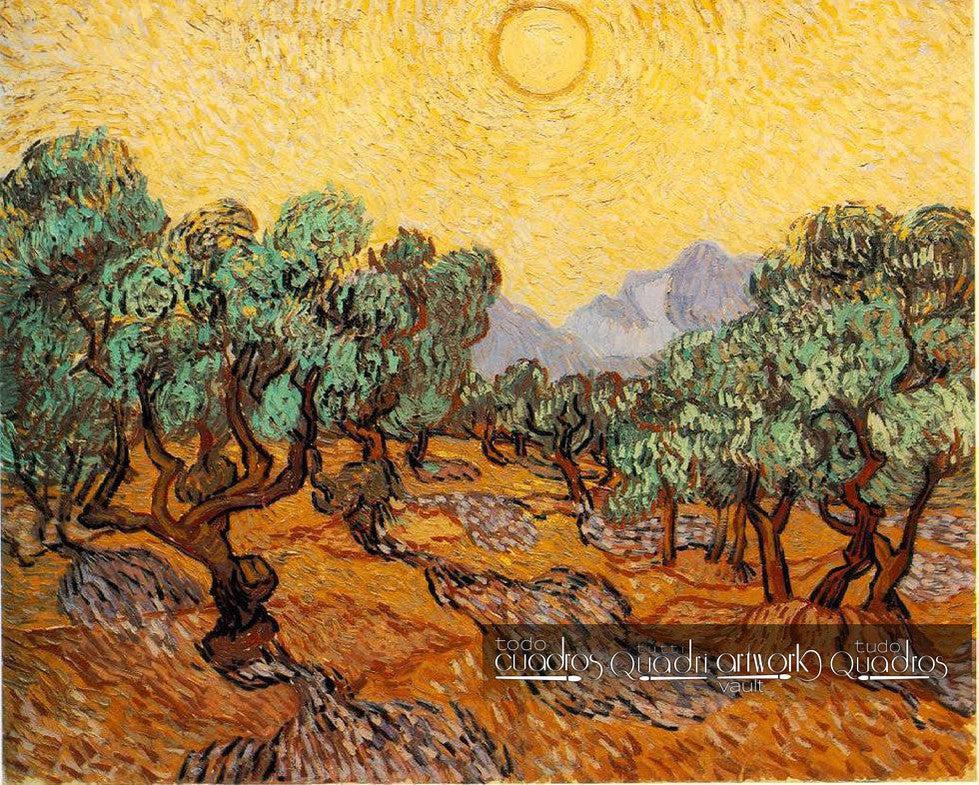 Olive Trees with Yellow Sky and Sun, Van Gogh