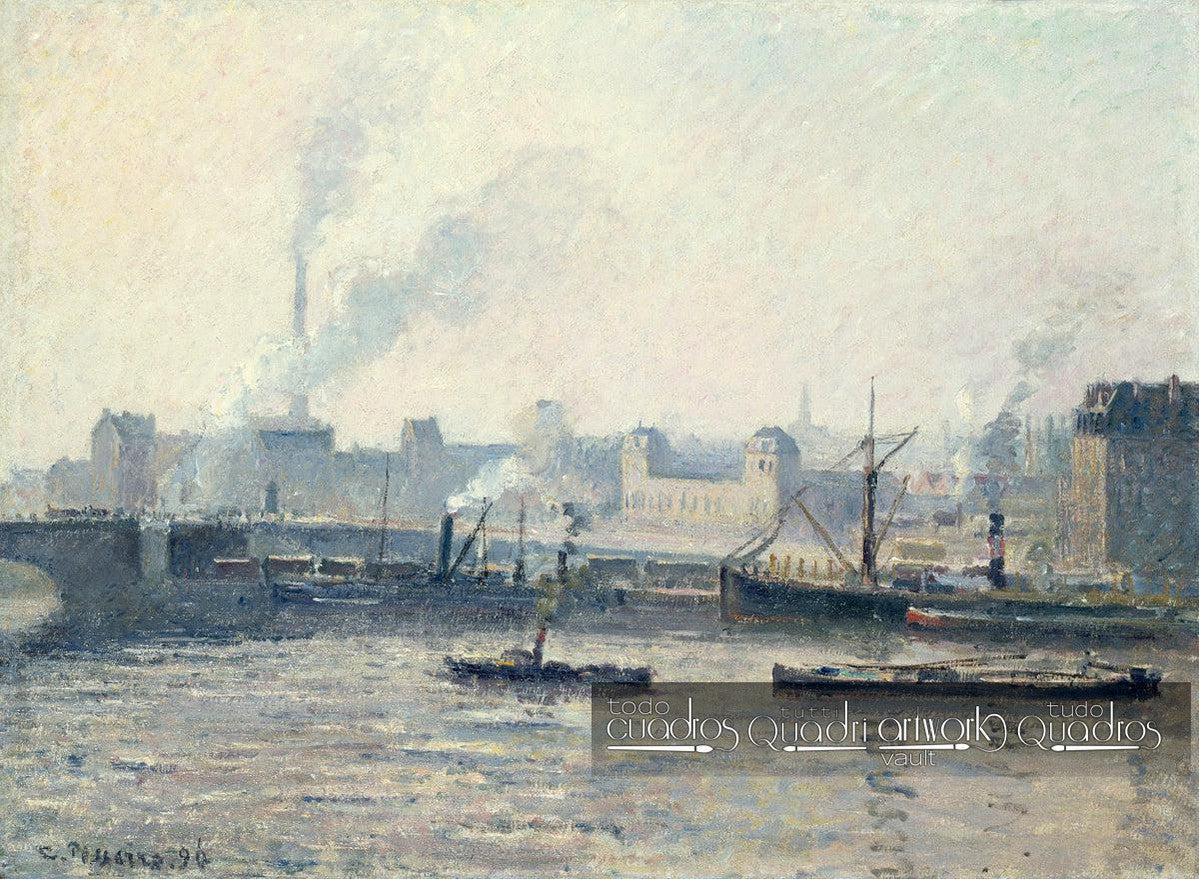 The Saint-Sever Bridge, Rouen: Mist. Pissarro