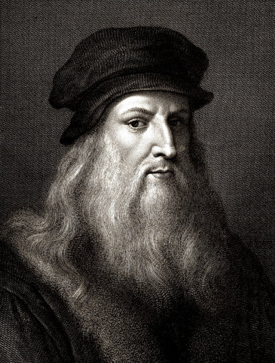 Engraved portrait of Leonardo
