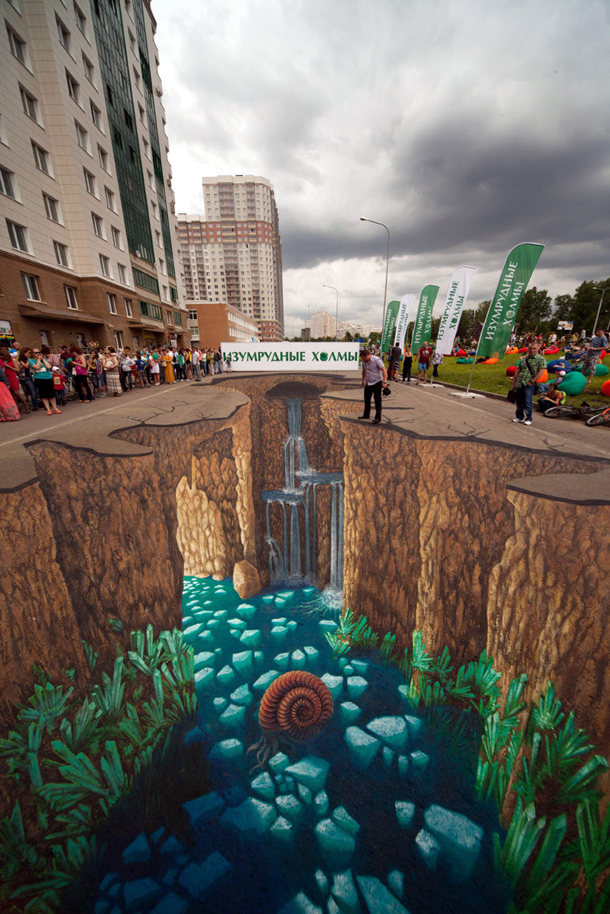 Painted river that looks real.