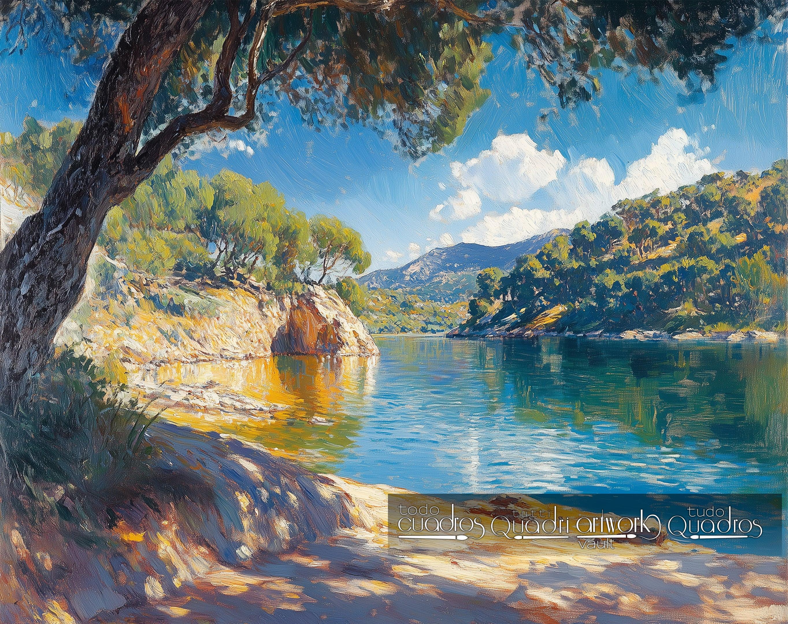 Light and calm on the riverbank, Sorolla style