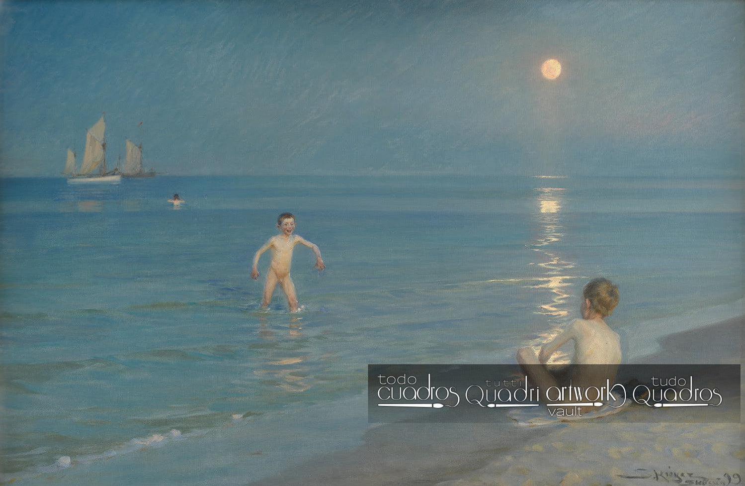 Boys Bathing at Skagen. Summer Evening. Kroyer