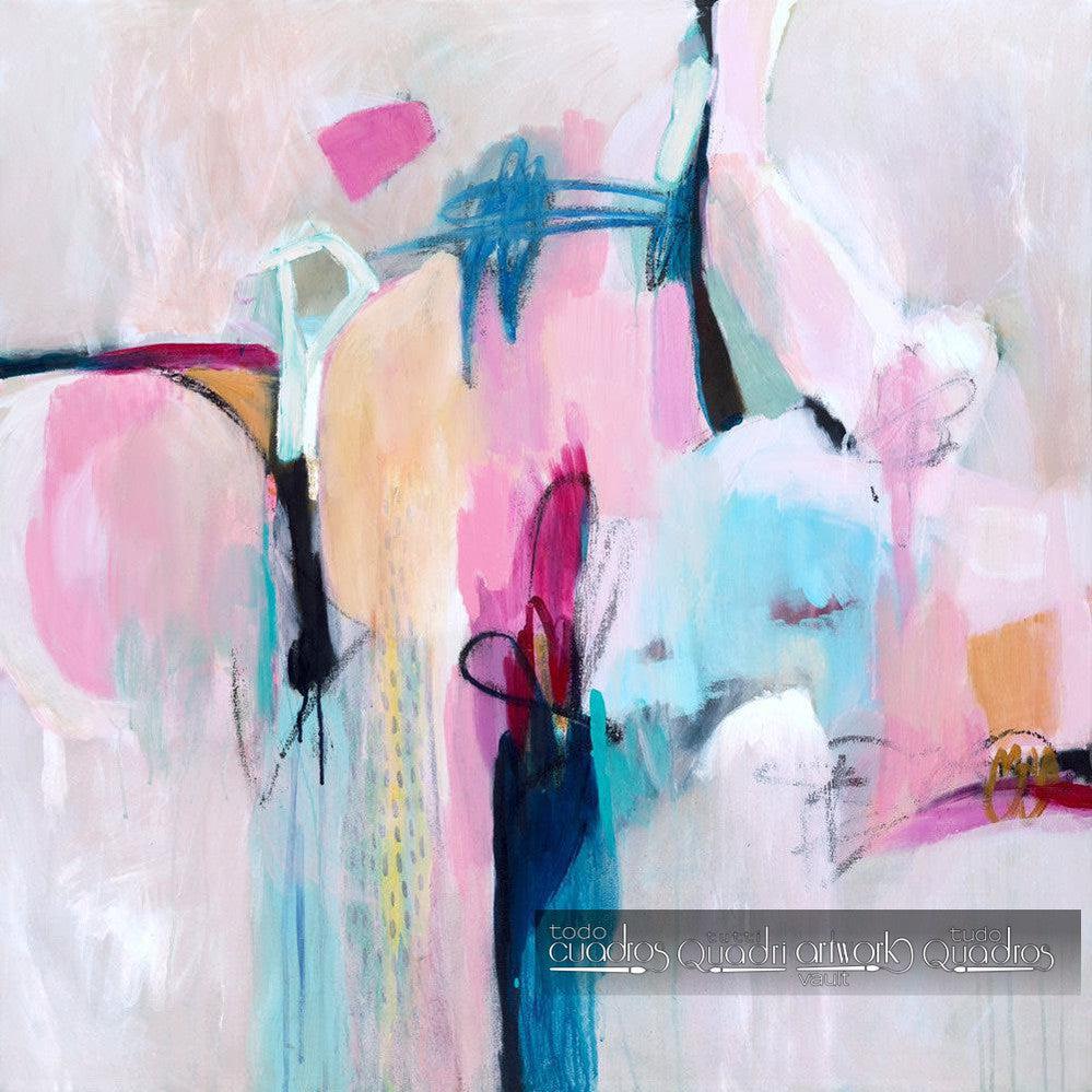 Pink and Sky Blue Stain, Abstract